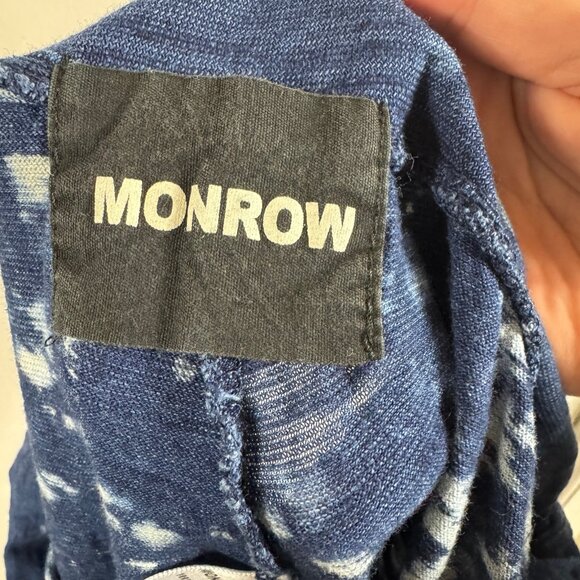 MONROW Blue Tie-Dye Jogger Pants – 100% Cotton Lounge Sweatpants, Size Small - Picture 7 of 8